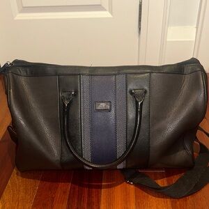 Ted Baker London Brown and Navy Leather Duffel Bag